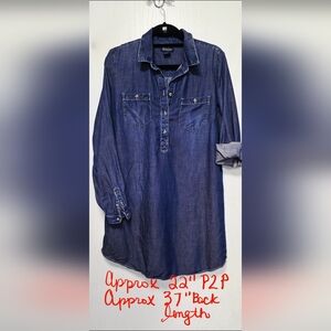 Lucky Brand Denim Style Long Sleeve Shirt Dress